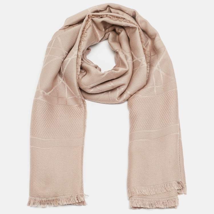 Dior Cannage squared Scarf – Rose des Vents / Ivory