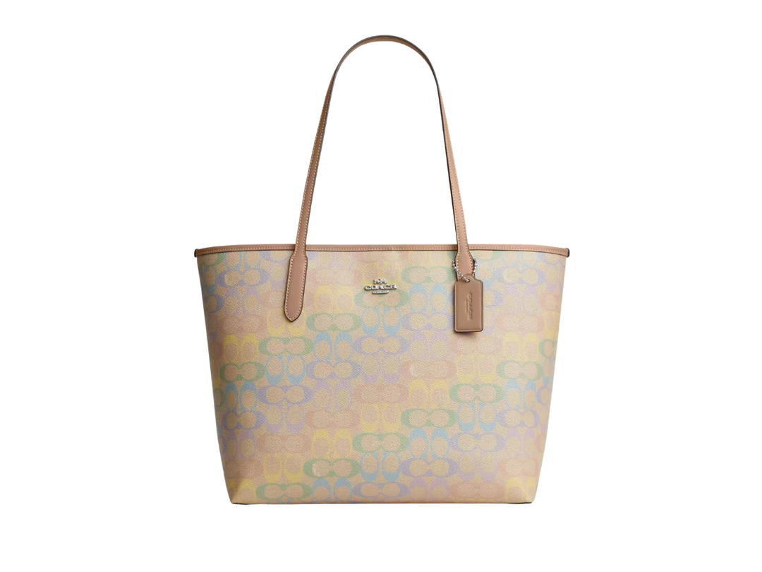 Coach City Tote in Rainbow Signature Canvas
