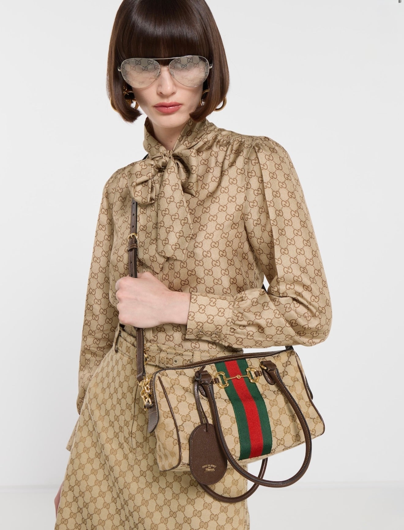 Gucci Borsetto Medium Boston Bag – Sand & Brown GG Canvas