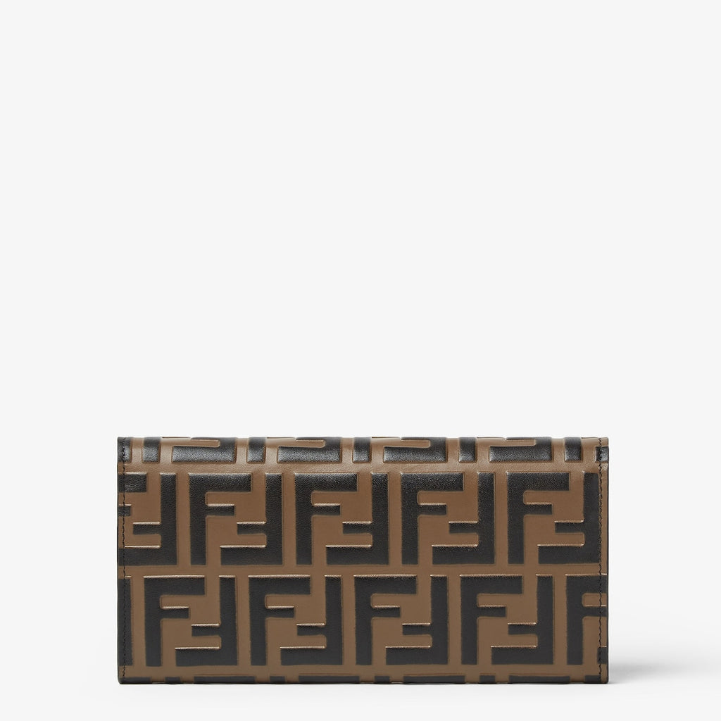 Fendi FF Diamonds Wallet On Chain in Brown FF Leather