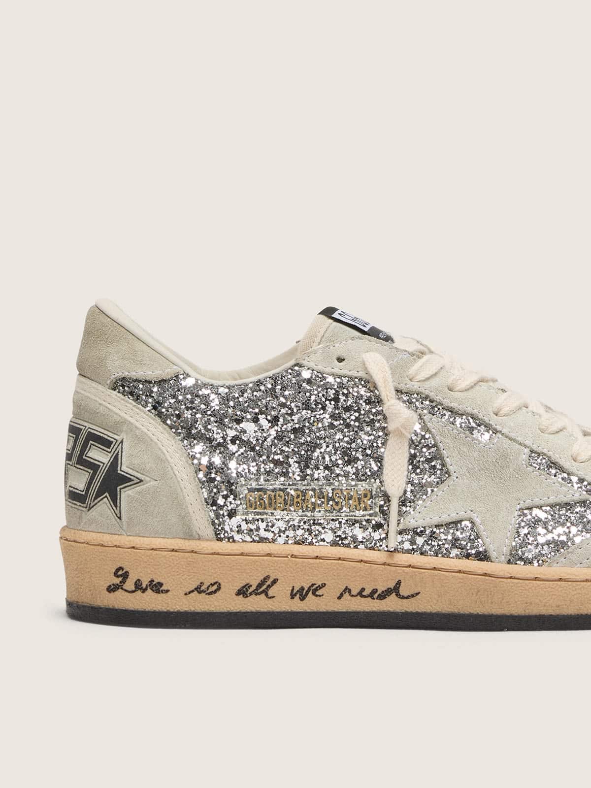 Golden Goose ball-star Silver Glitter Sneakers