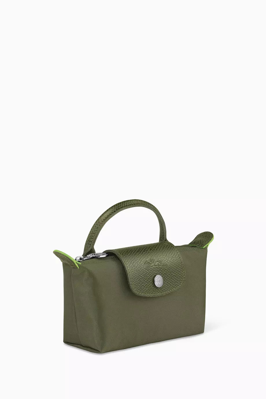 Longchamp Le Pliage Green Pouch with Handle
