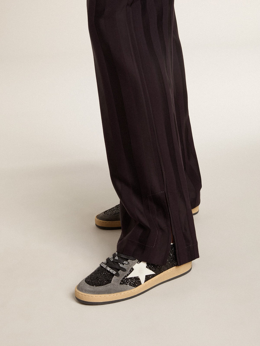 Golden Goose ballstar Black & Grey Glitter Sneakers