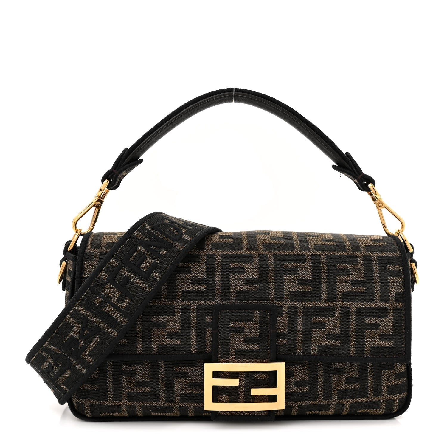 Fendi Baguette FF Zucca Jacquard Bag – Brown
