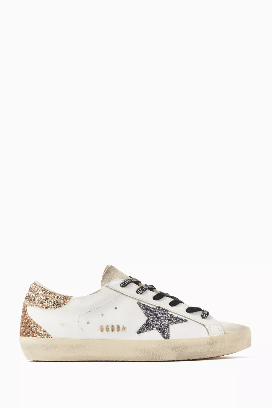 Golden Goose Super-Star Sneakers – White / Gold Glitter