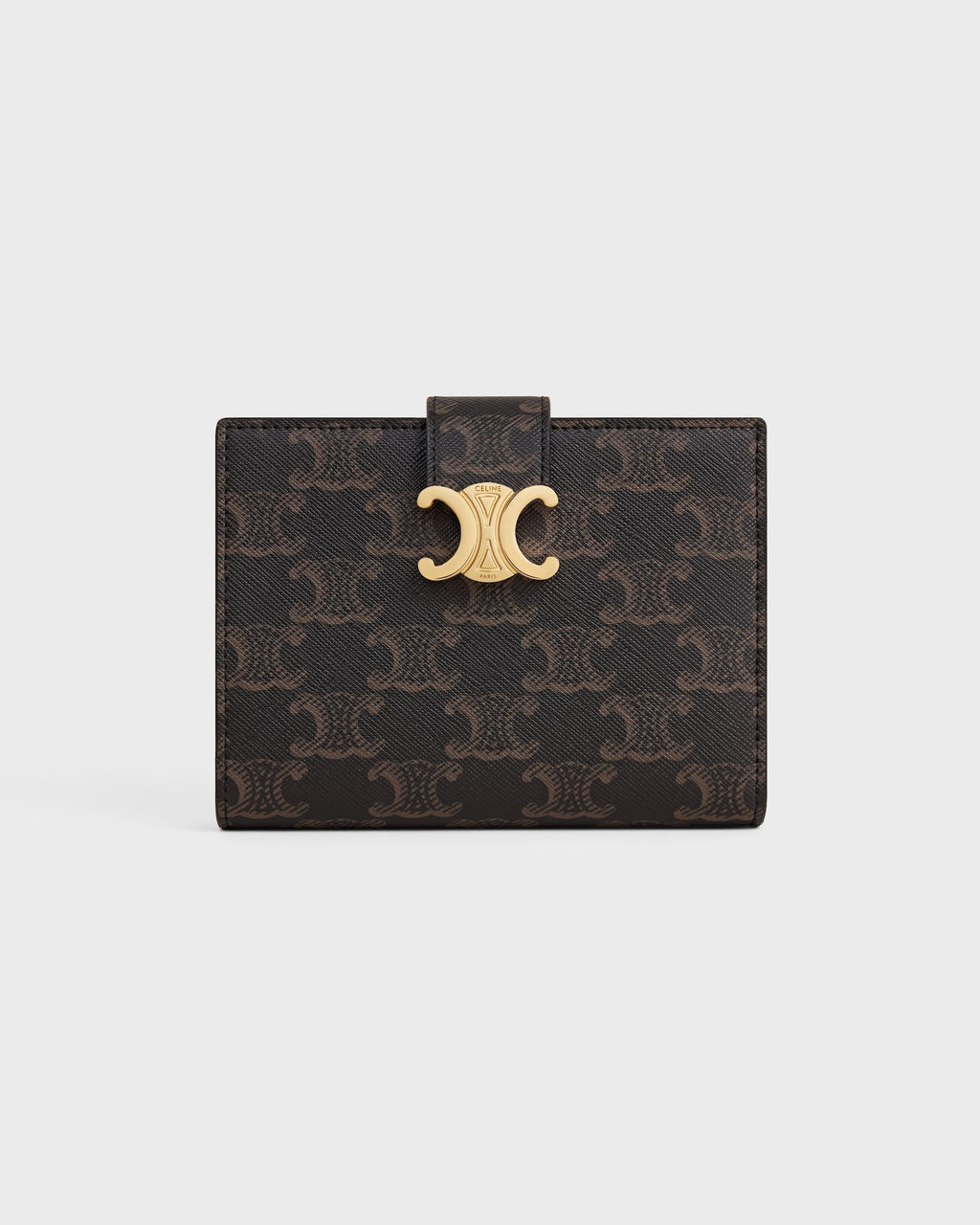 Celine Small Strap Wallet Triomphe in Triomphe Canvas – Tan