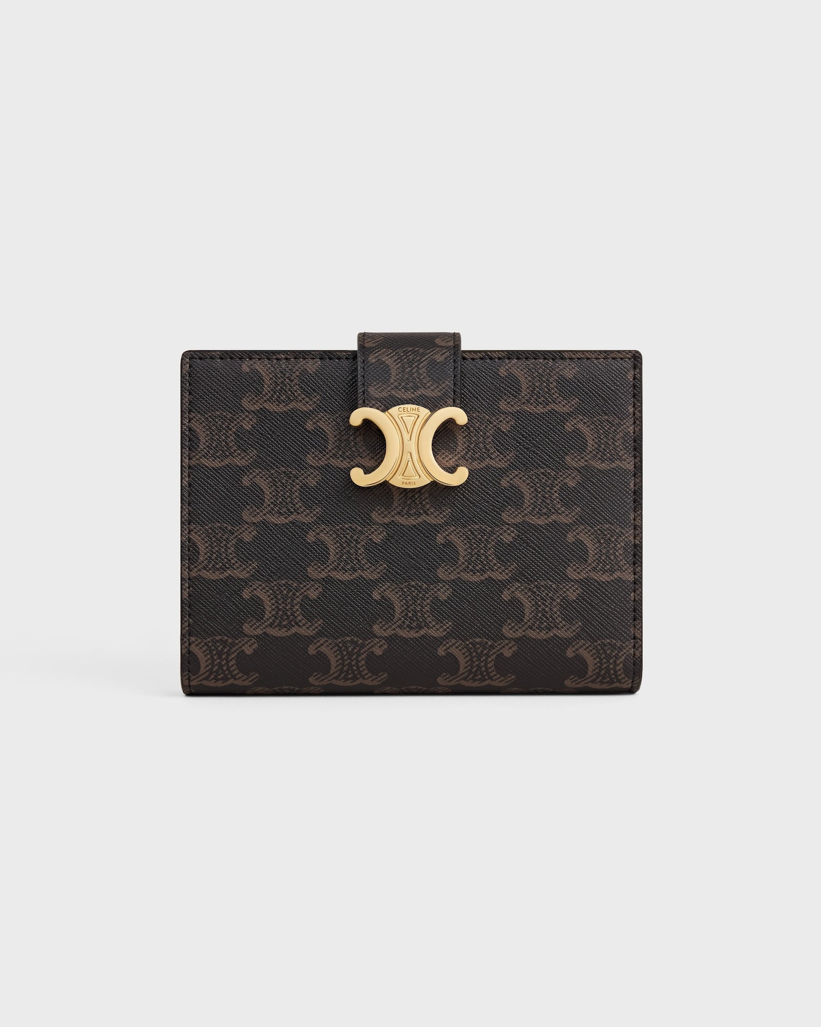 Celine Small Strap Wallet Triomphe in Triomphe Canvas – Tan