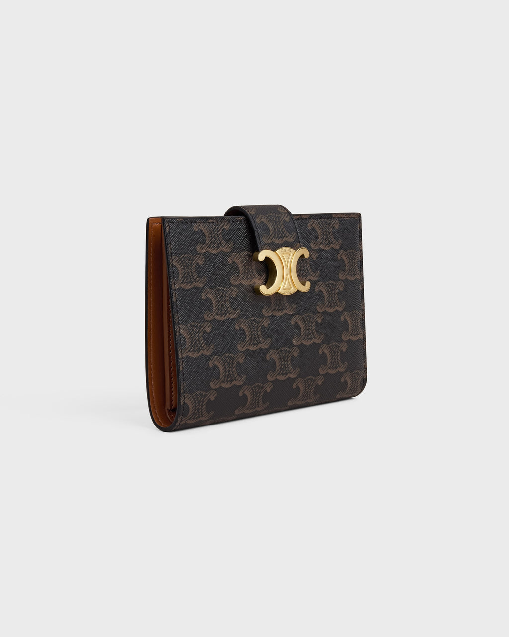 Celine Small Strap Wallet Triomphe in Triomphe Canvas – Tan