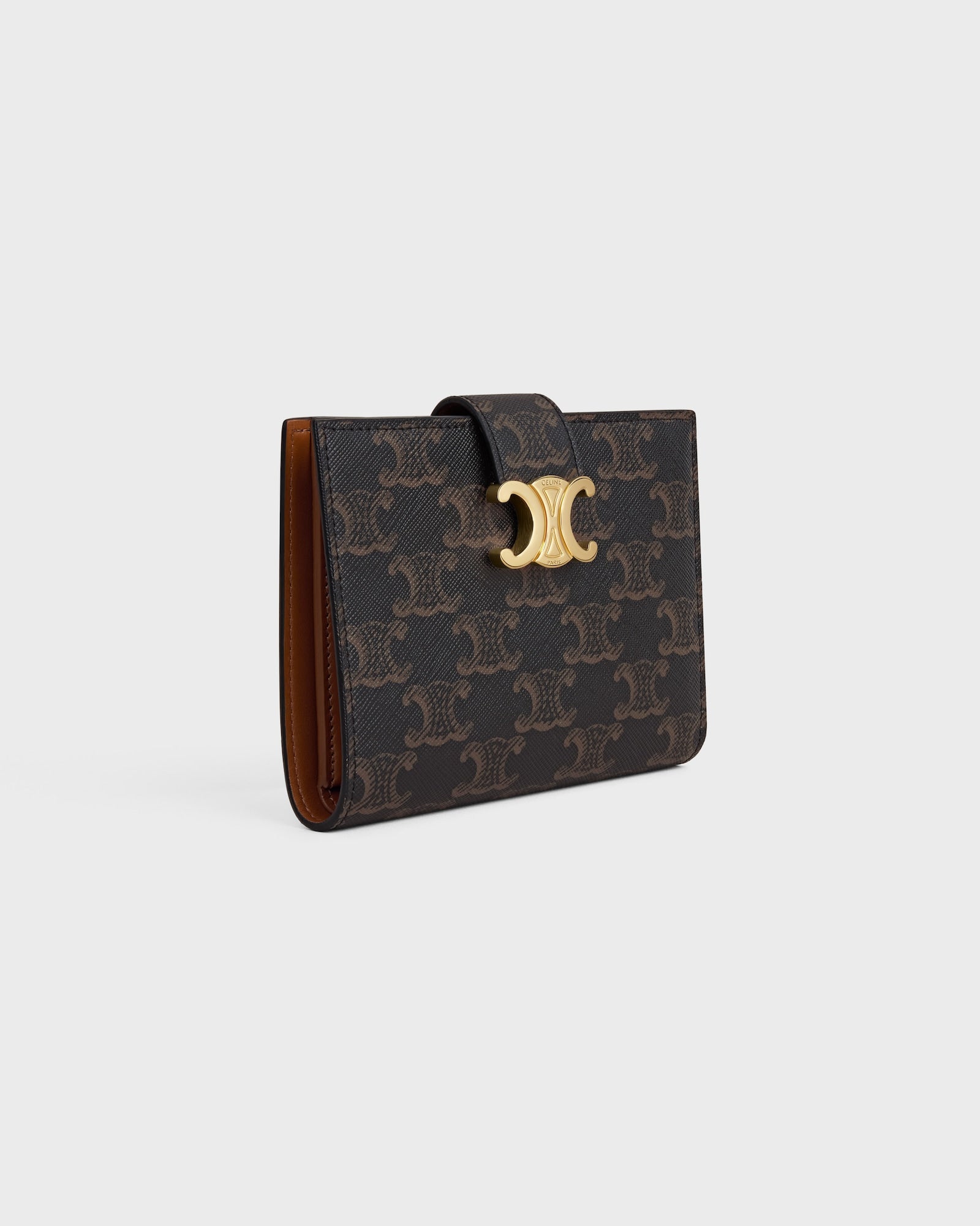 Celine Small Strap Wallet Triomphe in Triomphe Canvas – Tan