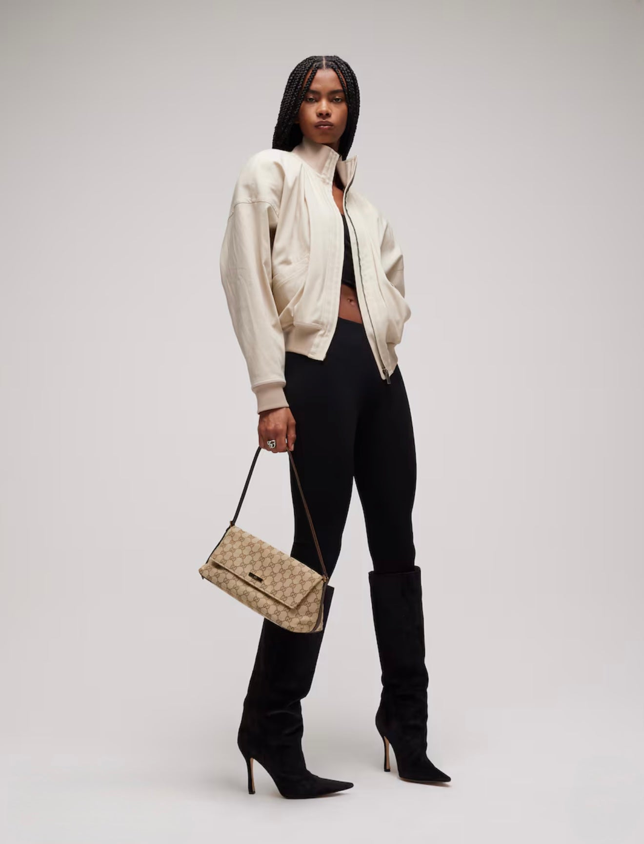 Gucci Madison Medium Shoulder Bag in Sand and Brown GG Canvas