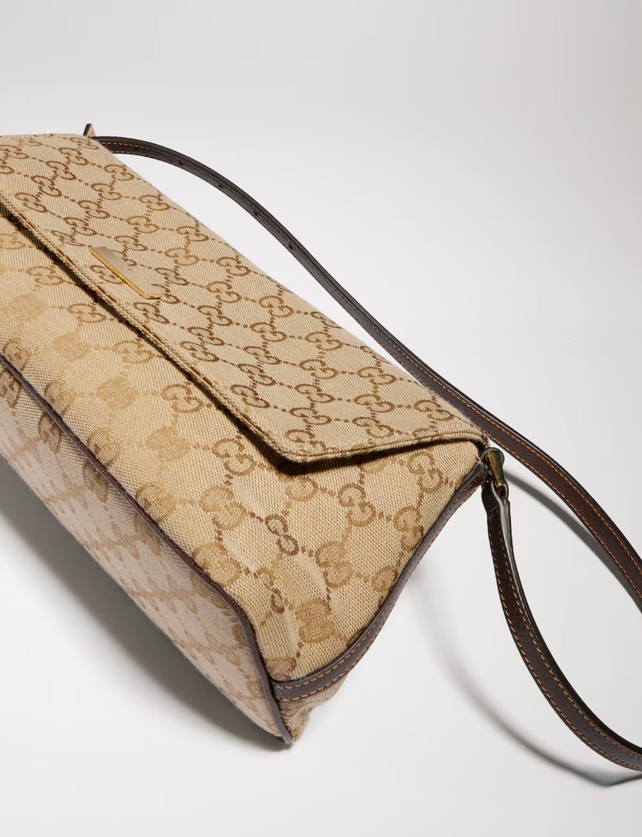 Gucci Madison Medium Shoulder Bag in Sand and Brown GG Canvas