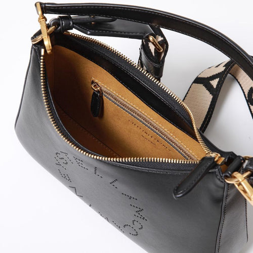 Black Logo Top Handle Crossbody Bag