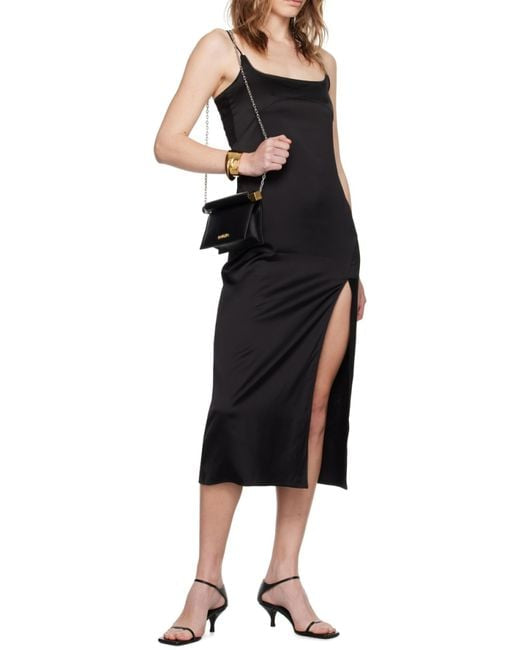 Jacquemus The Rond Carré Clutch in Black Nappa Leather