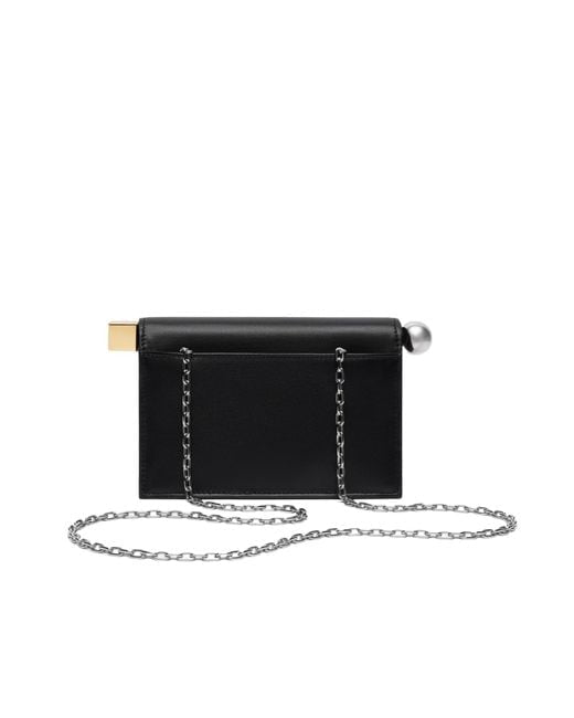 Jacquemus The Rond Carré Clutch in Black Nappa Leather