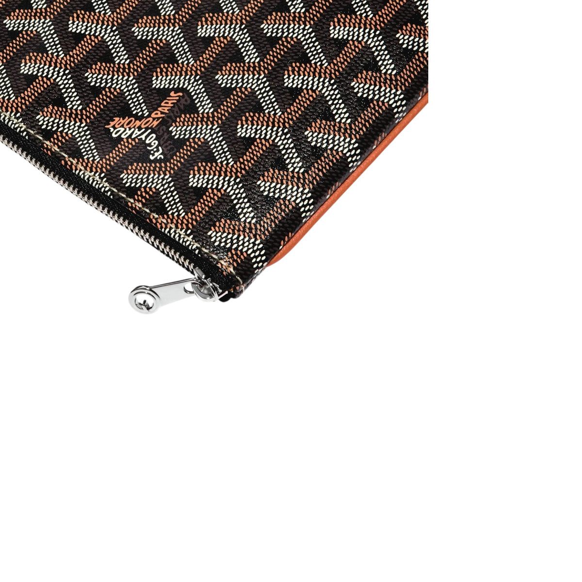 Goyard Conti Pouch in Black/Tan Goyardine Canvas