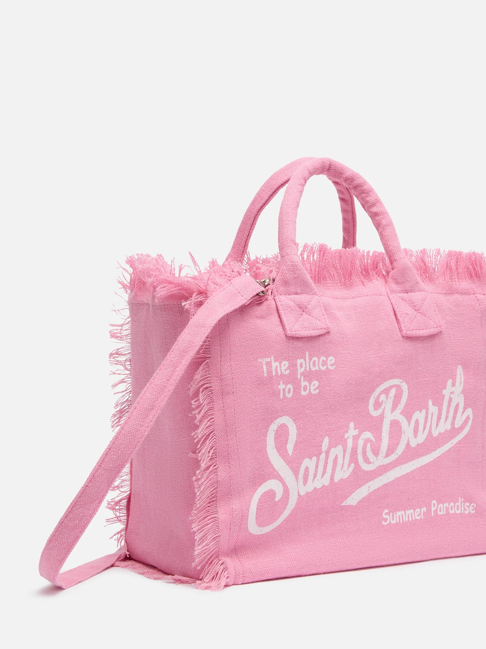 Pink solid color linen Colette bag