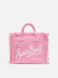 Pink solid color linen Colette bag