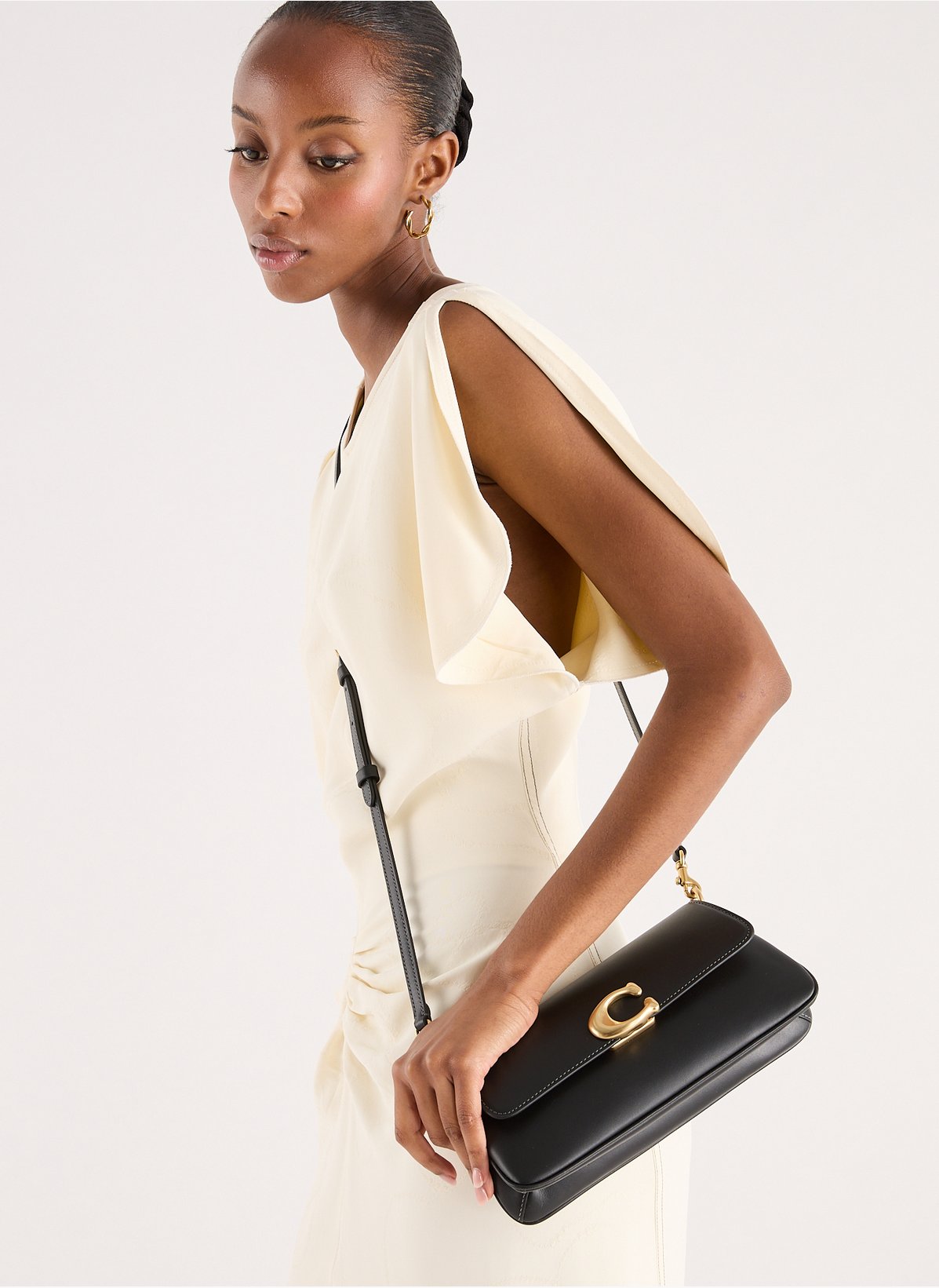 Coach Jet Shoulder Bag in Black Refined Calf Leather