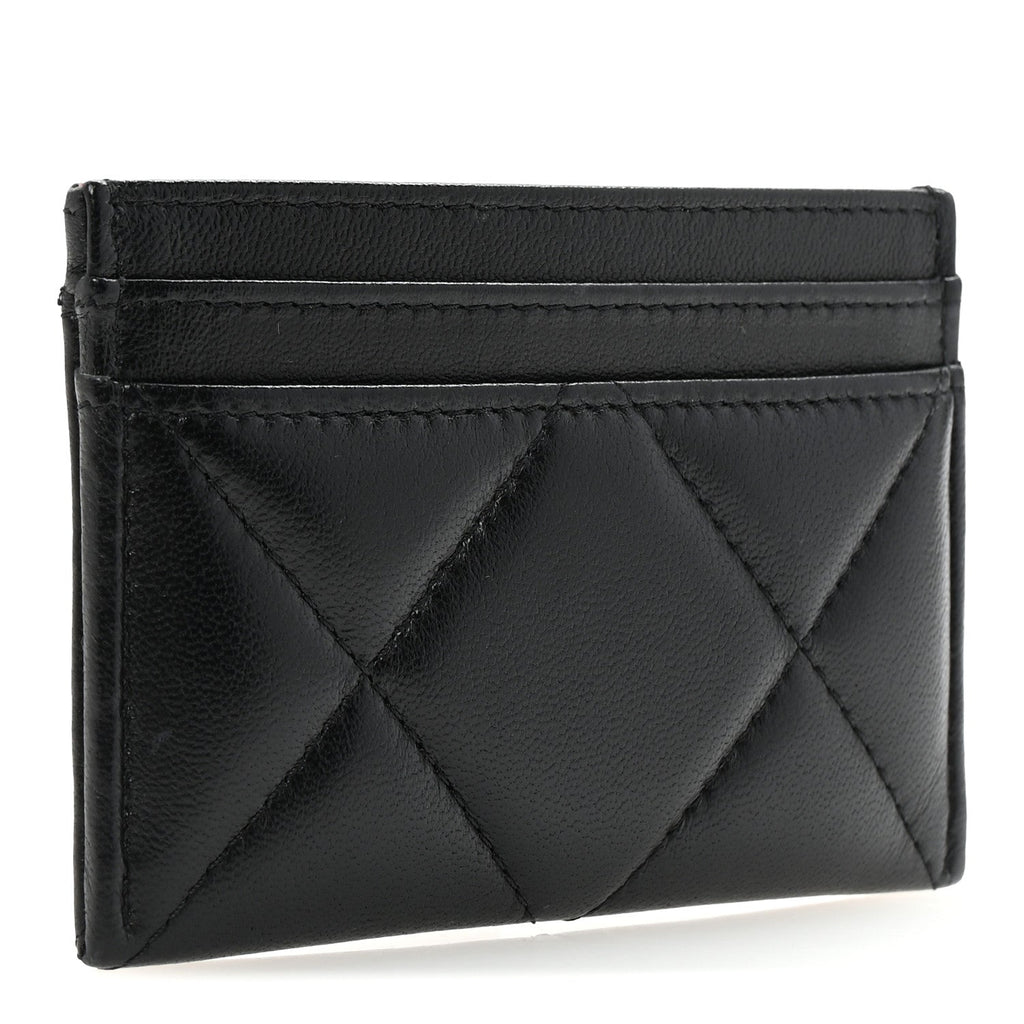 Chanel 19 Quilted Card Holder in Red Leather