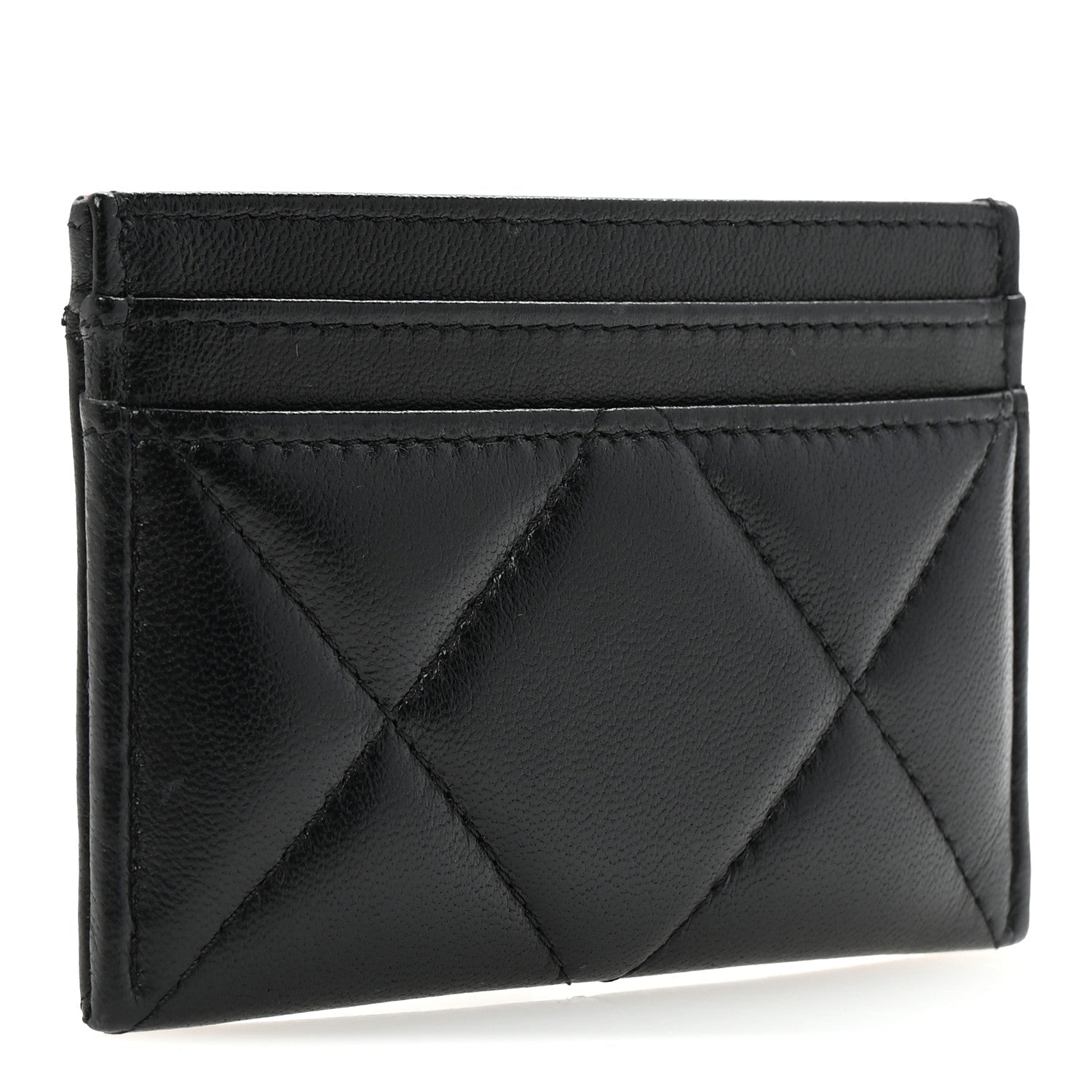 Chanel 19 Quilted Card Holder in Red Leather
