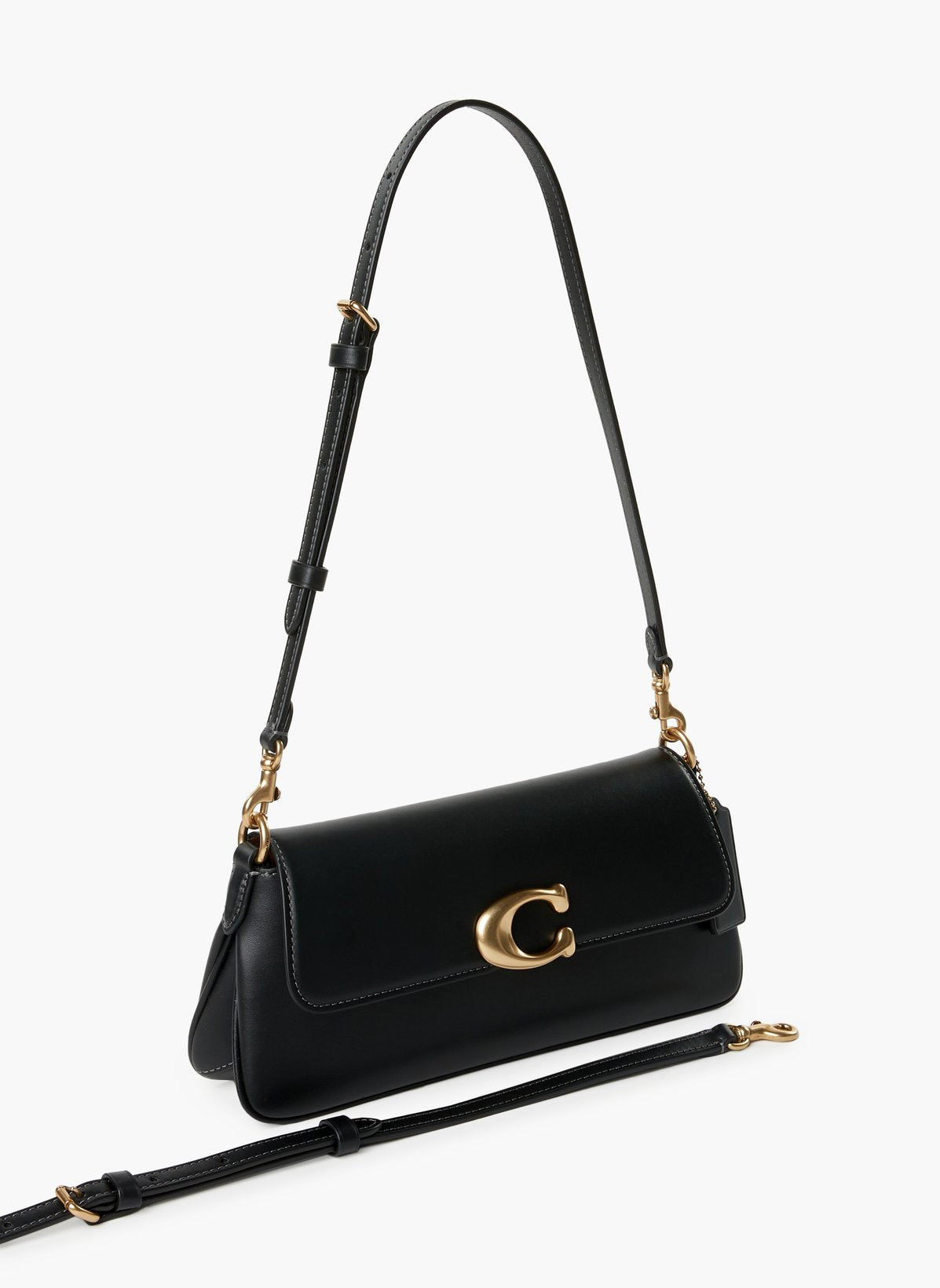 Coach Jet Shoulder Bag in Black Refined Calf Leather