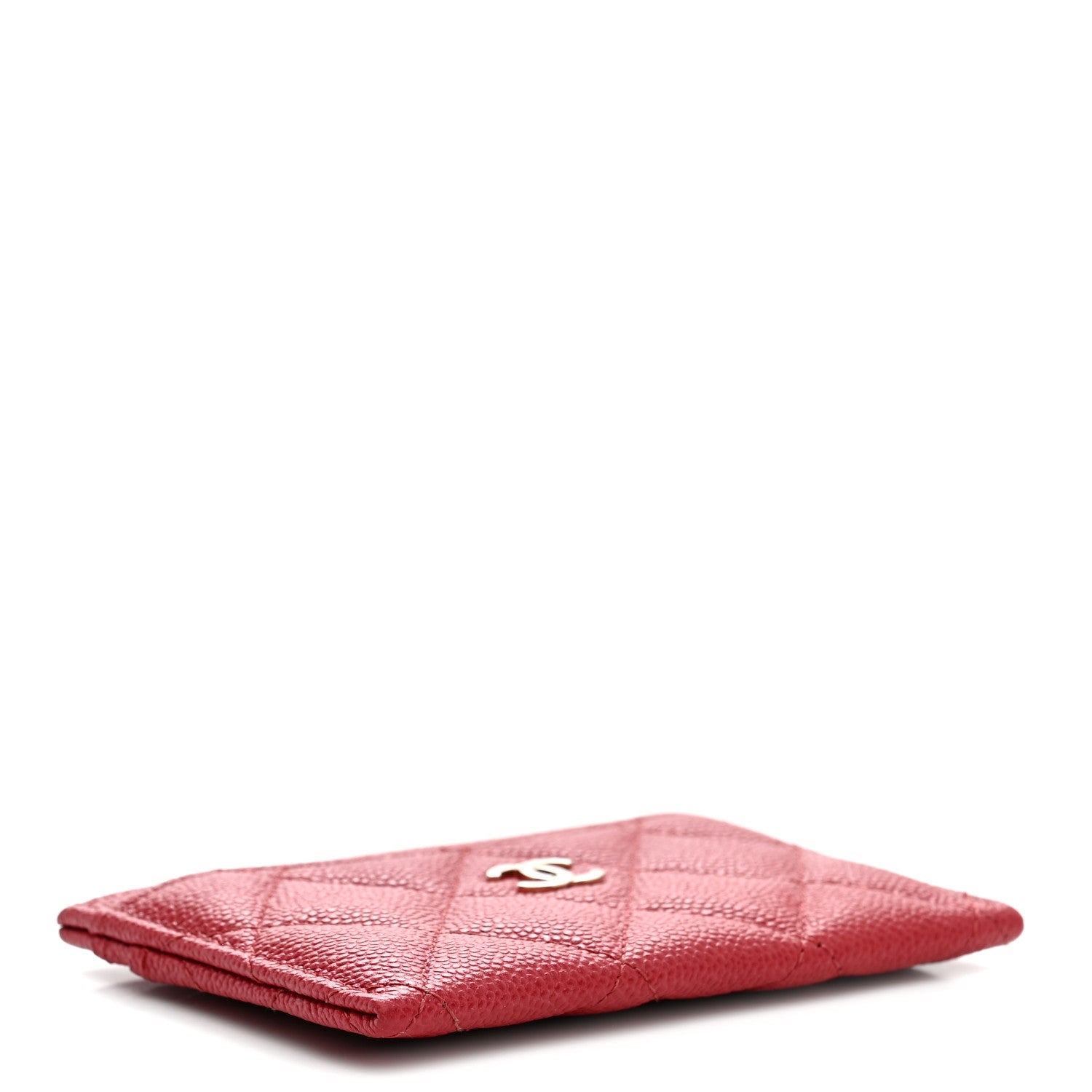 Chanel Classic Card Holder in Red Grained Calfskin