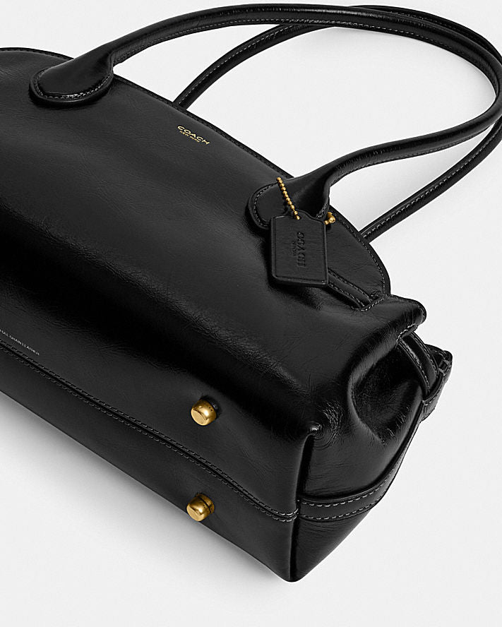 Coach Empire Carryall Bag 34 in Black Glazed Leather