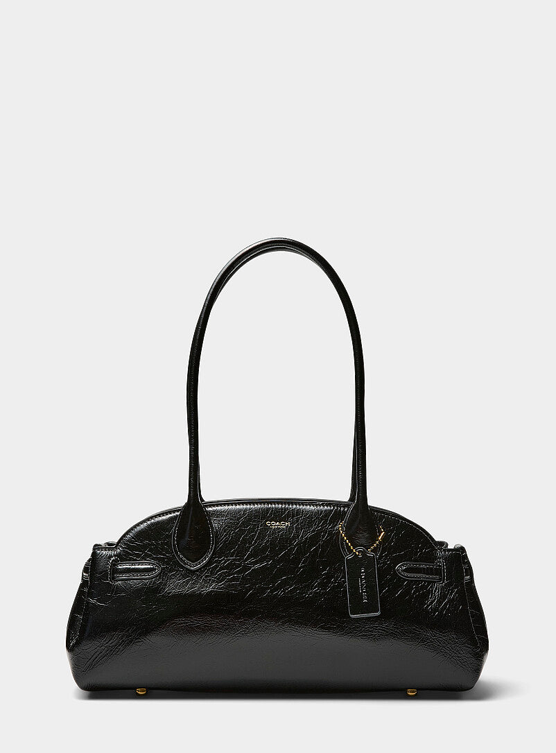 Coach Empire Carryall Bag 34 in Black Glazed Leather